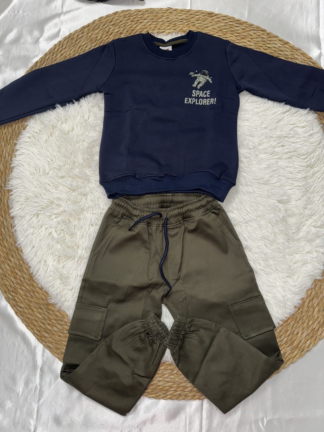 Space Explorer Set Navy - Boy (Olive Green Cargo Pants)-08