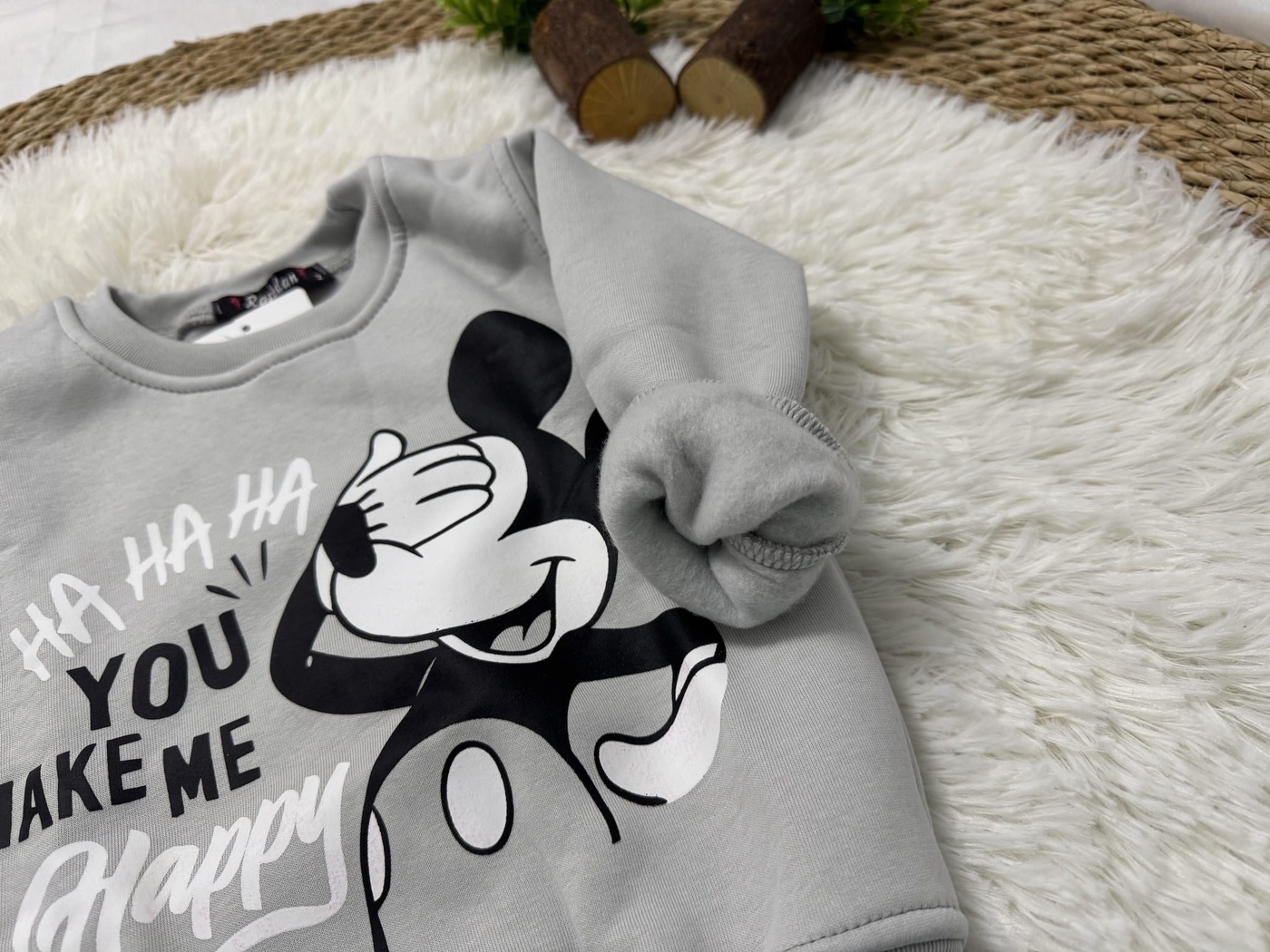 Mickey Mouse Sweatshirt Light Grey - Boy (Covering Eyes Graphic)-04