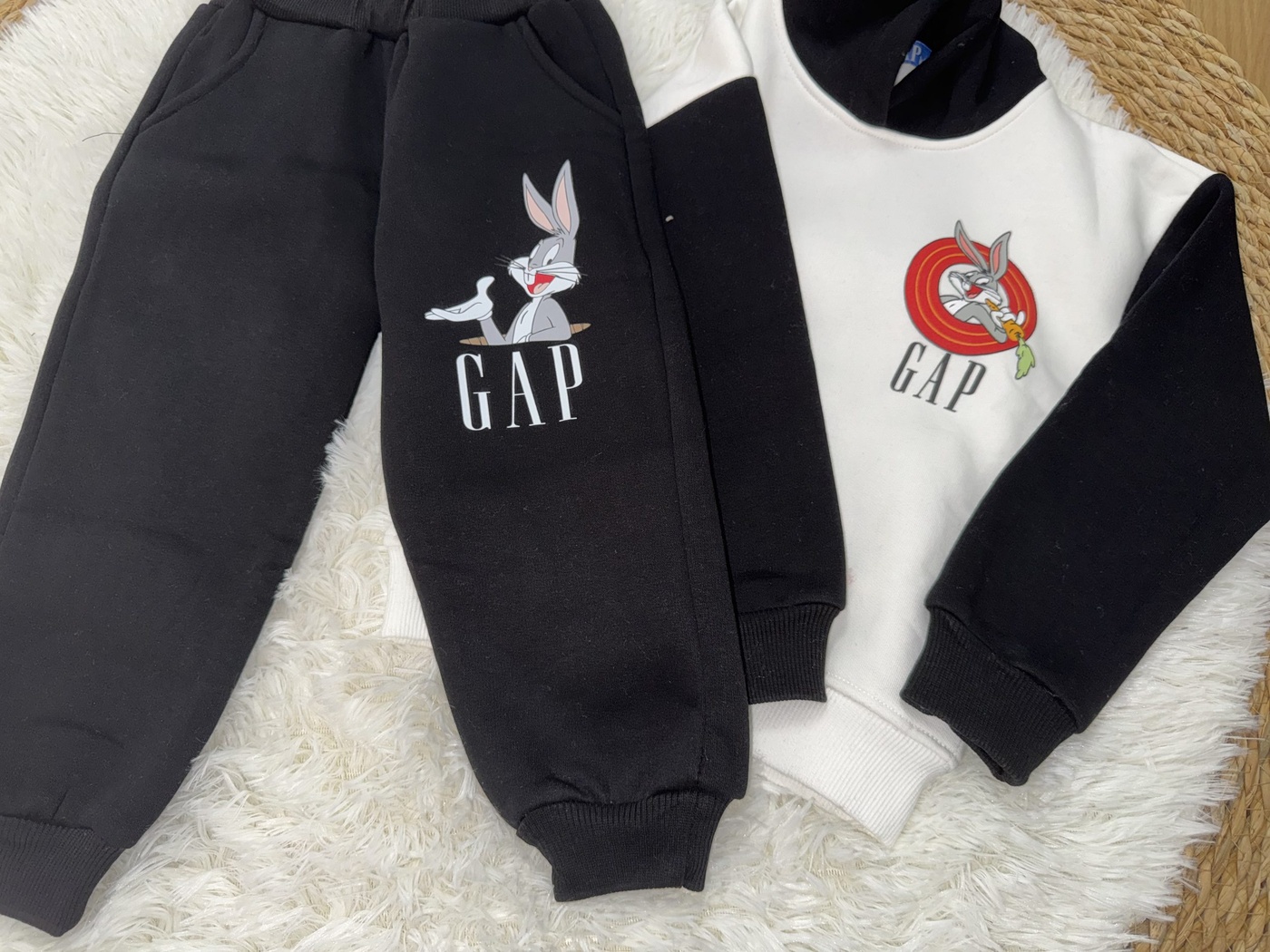 Looney Tunes White & Black Hoodie - Boy (Back Print)-08