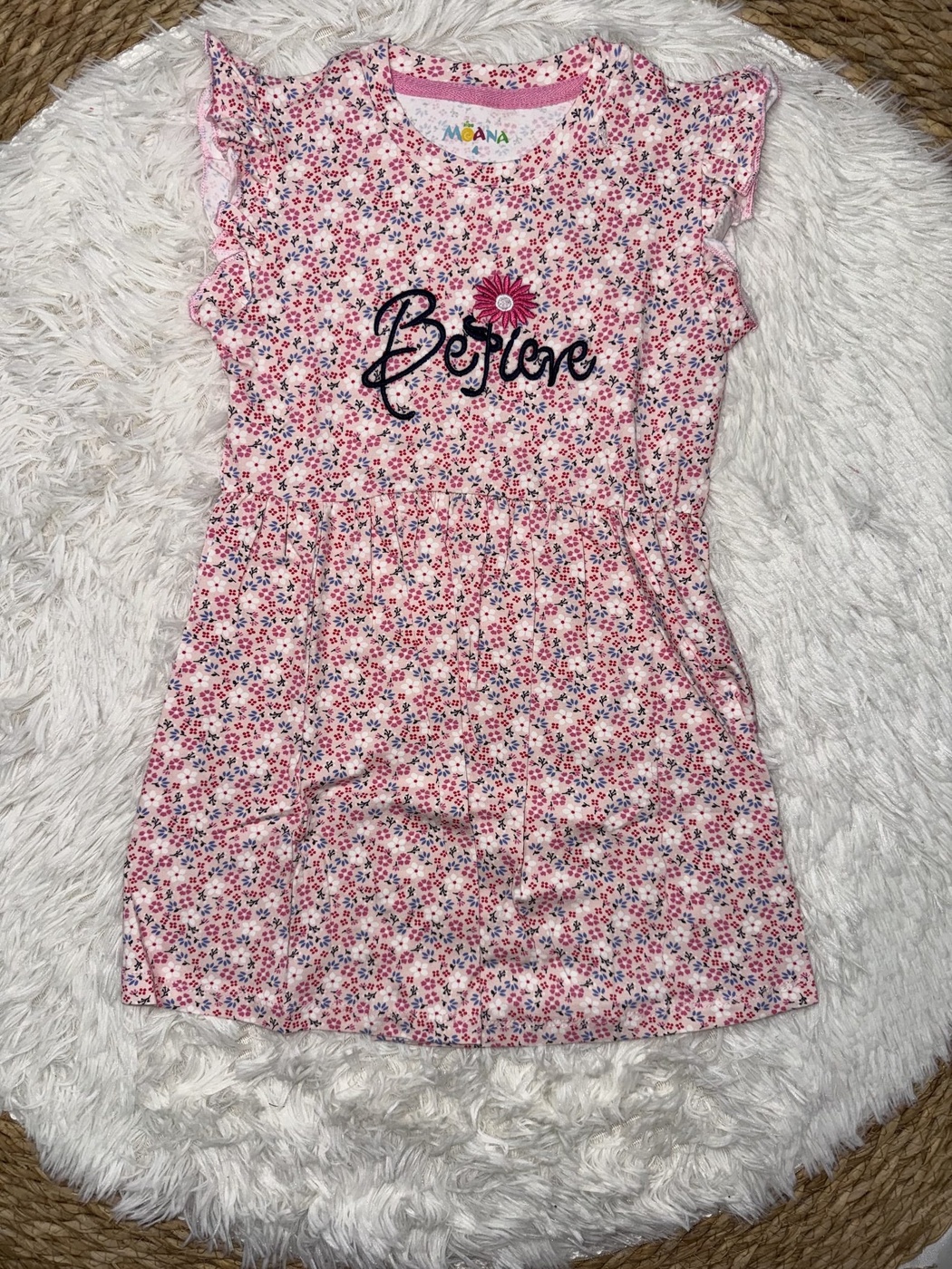 Bonjour Pink Dress - Girl (Floral)-04