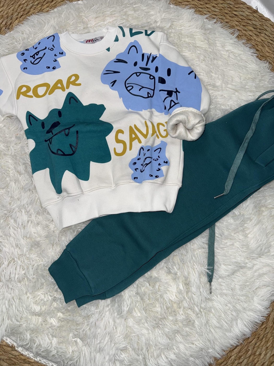 Roar Savage Tiger Set White - Boy (Teal Pants)-06