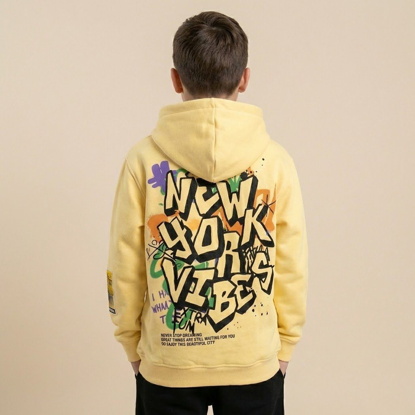 New York Yellow Set - Boy (Graffiti Print)-14