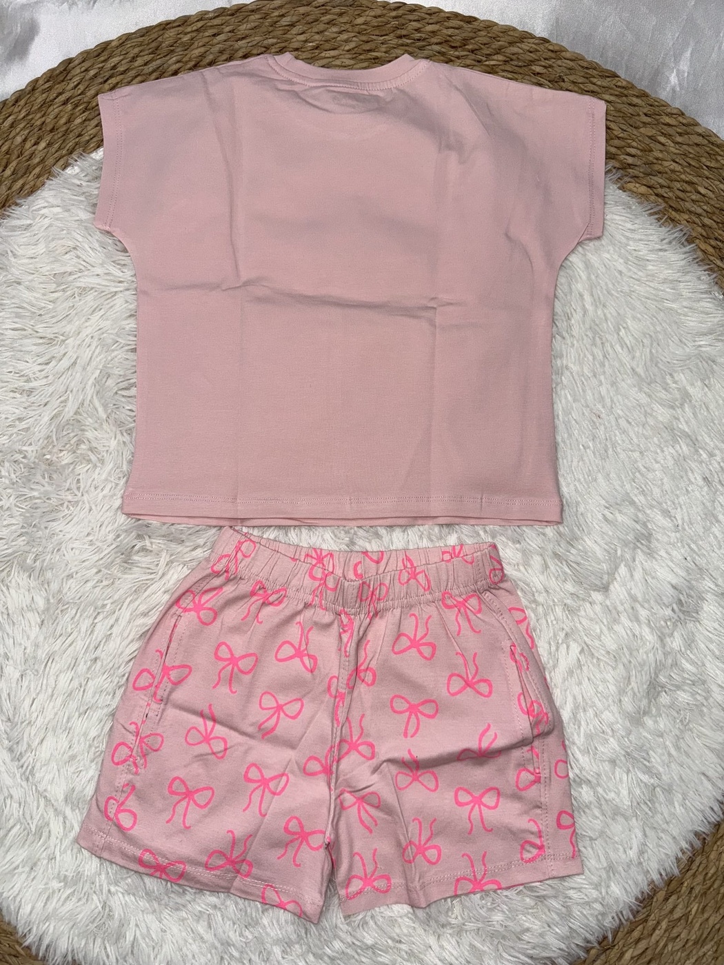 Love Pink Shorts Set - Girl (Bow Shorts)-06