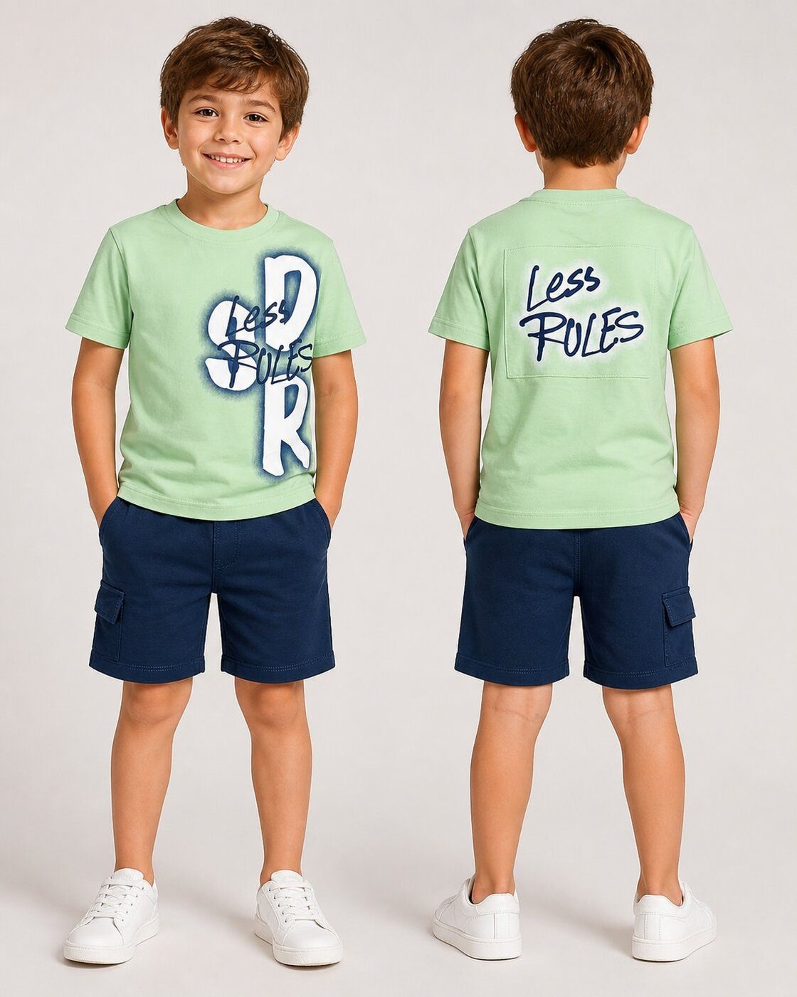 Less Rules Mint Shorts Set - Boy (Front Graphic)-08