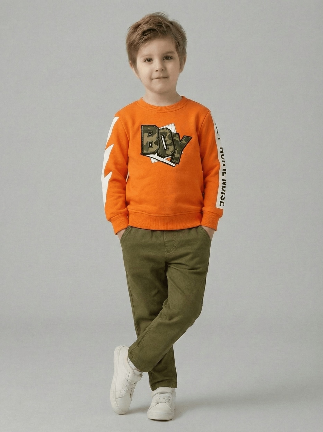 Make Noise Lightning Set Orange - Boy (Olive Green Jeans)-02