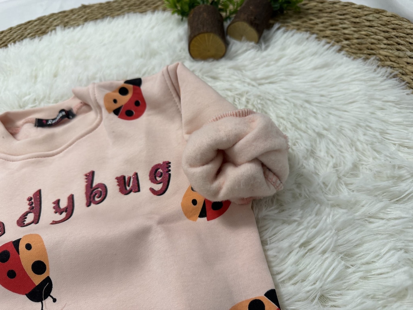 Ladybug Sweatshirt Light Pink - Girl (All Over Ladybug Print)-03