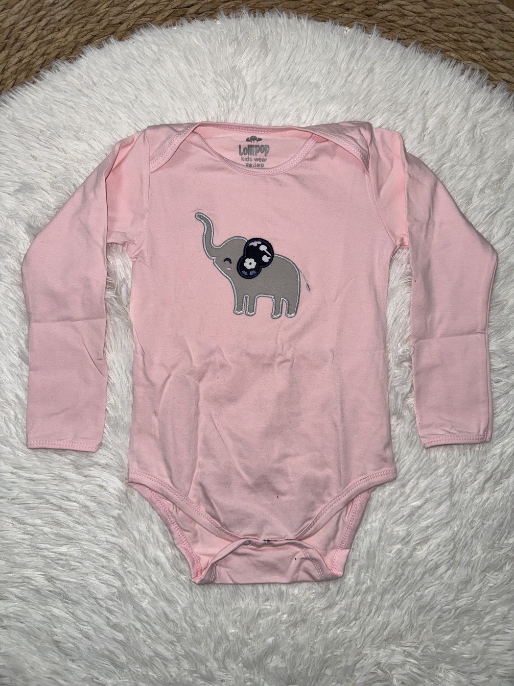 Navy Butterfly 3-Piece Set - Baby Girl (Elephant Onesie)-24M