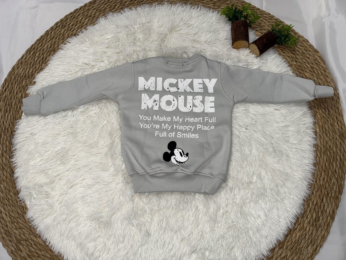 Mickey Mouse Sweatshirt Light Grey - Boy (Covering Eyes Graphic)-04