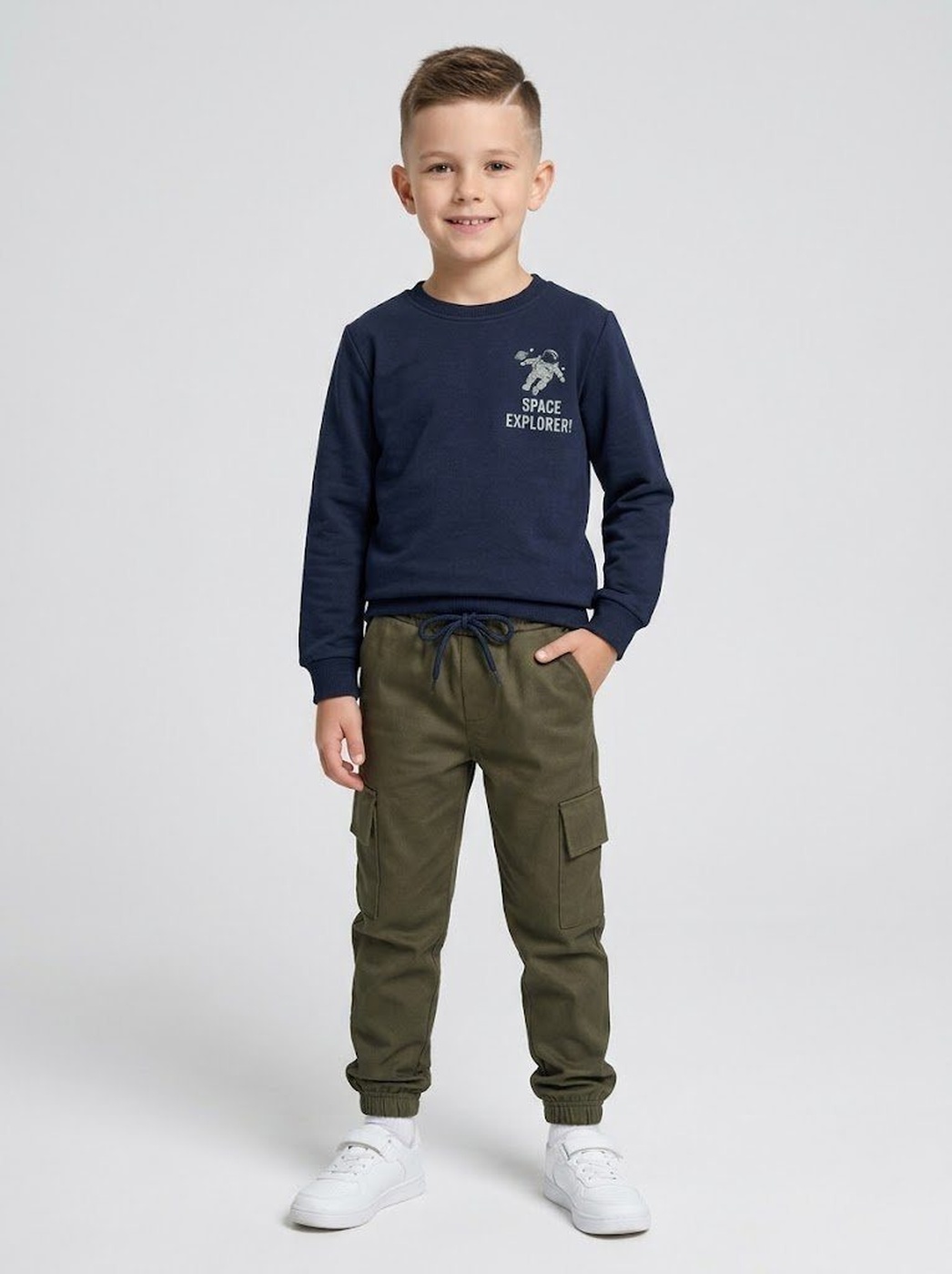 Space Explorer Set Navy - Boy (Olive Green Cargo Pants)-08
