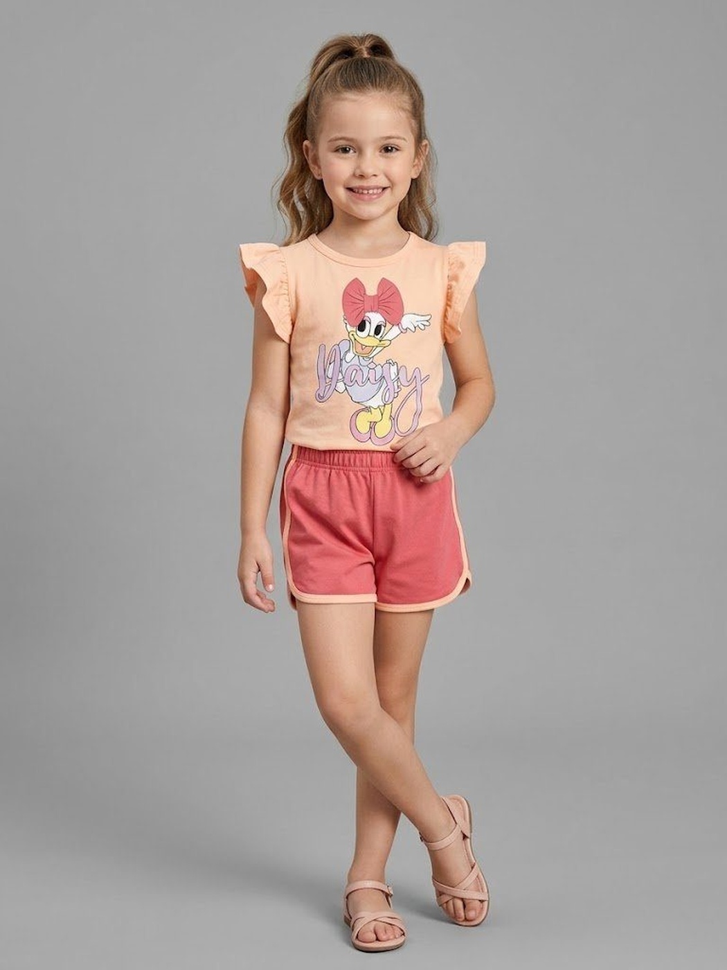 Daisy Duck Peach Set - Girl (Ruffle Sleeves)-10