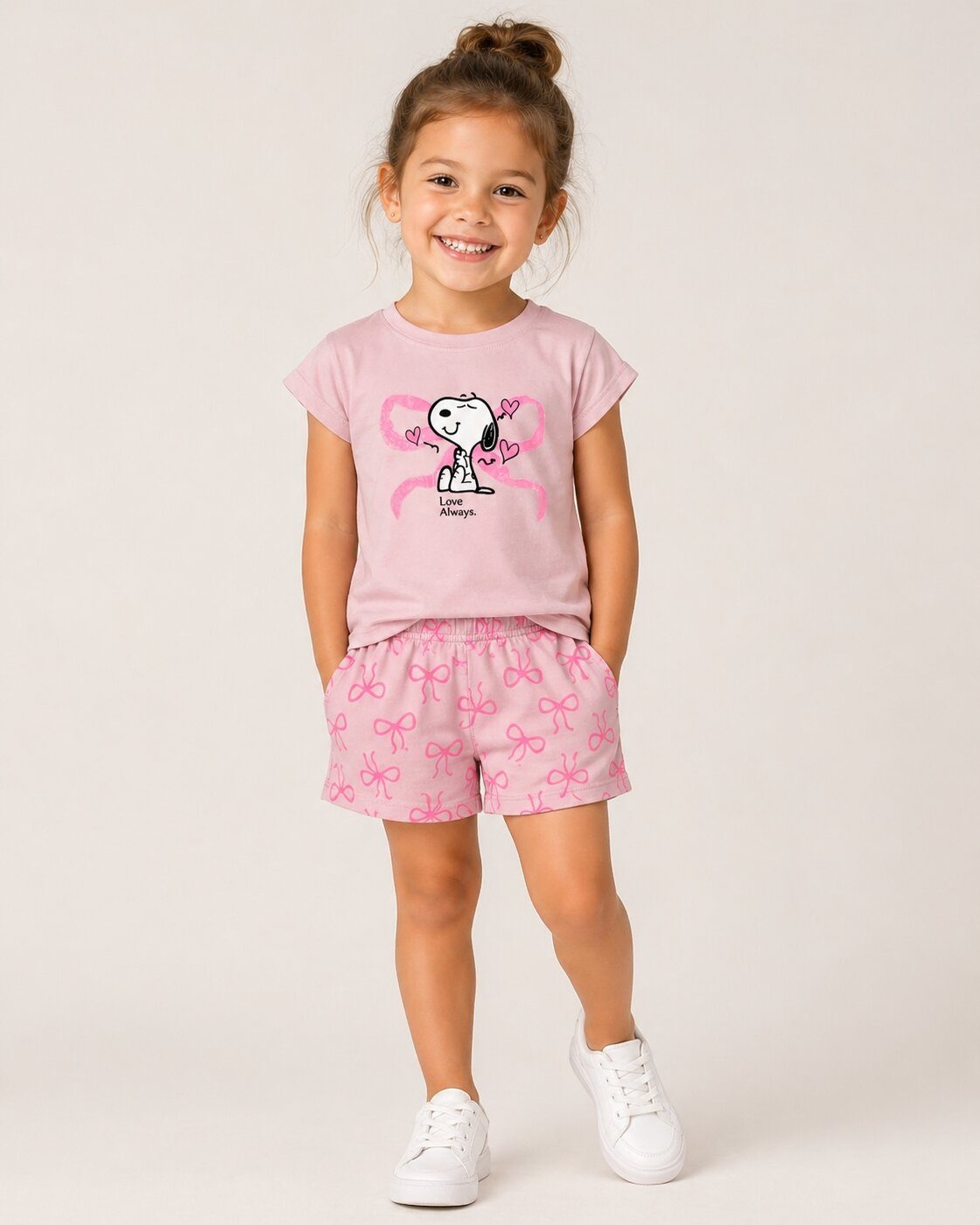 Love Pink Shorts Set - Girl (Bow Shorts)-06