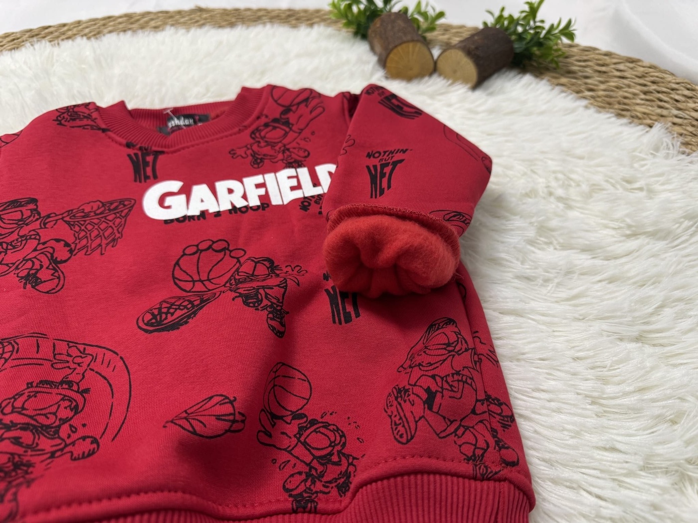 Garfield Sweatshirt Red - Boy (All Over Basketball Print)-08
