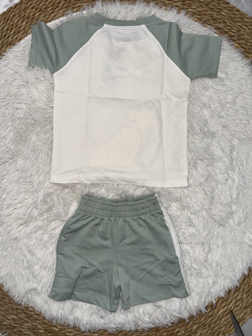 Lion King Green Raglan Shorts Set - Boy (Front Graphic)-02