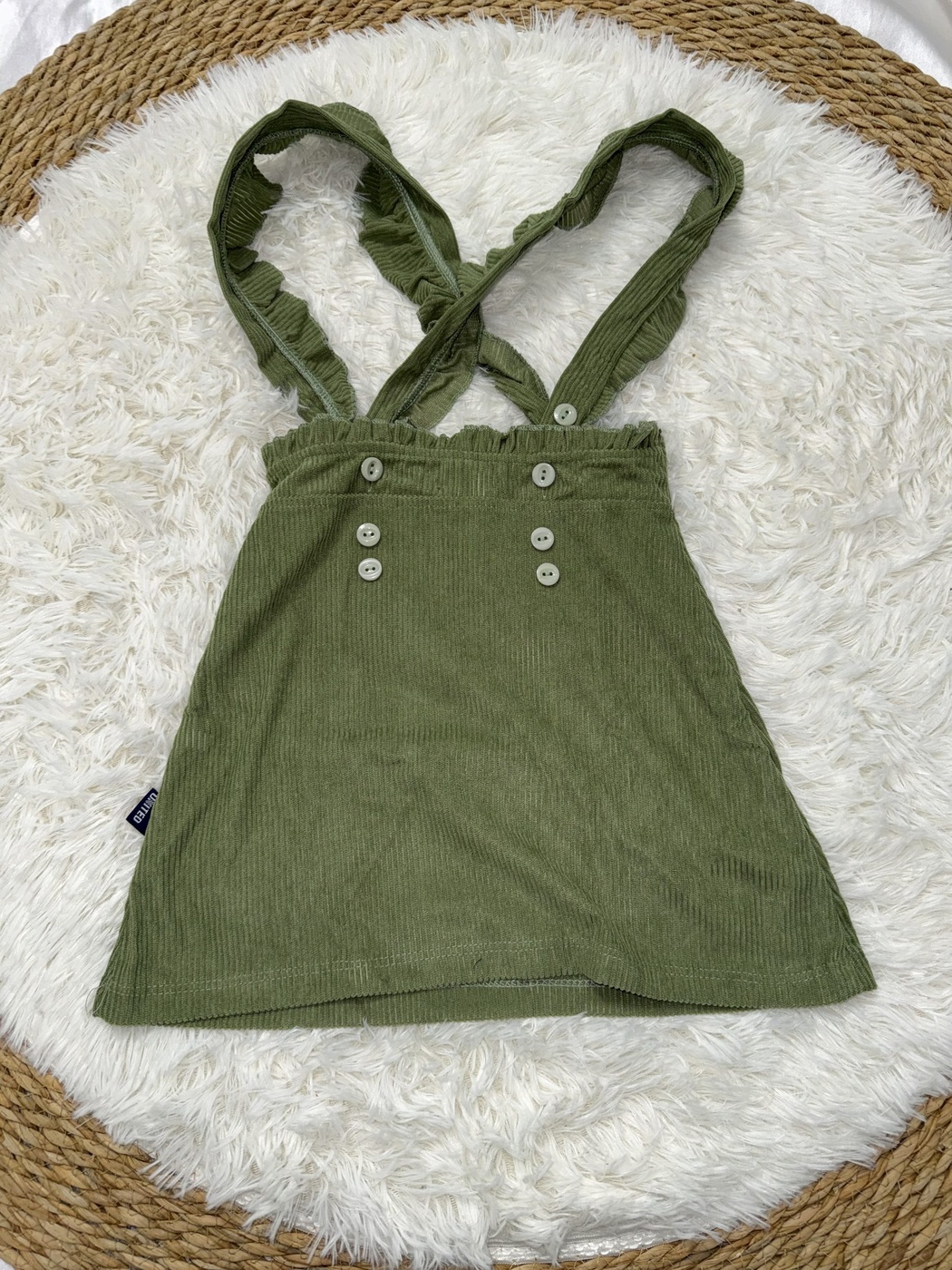 Rose Suspender Set Red - Girl (Olive Corduroy Bottom)-06