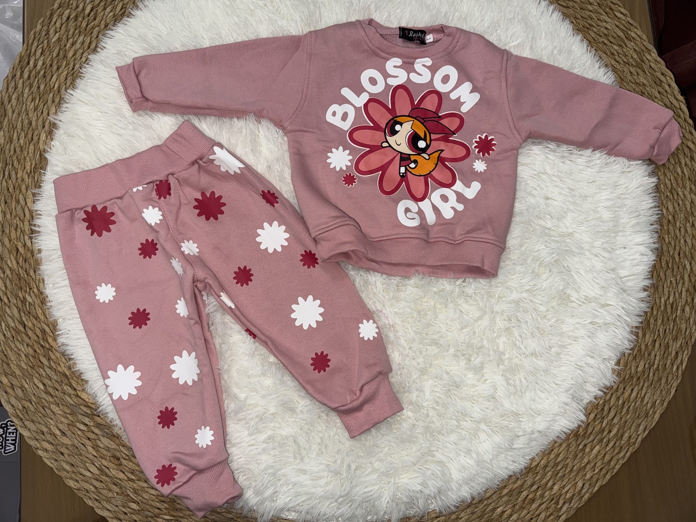 Powerpuff Blossom Pink Set - Girl (Flower Pants)-01