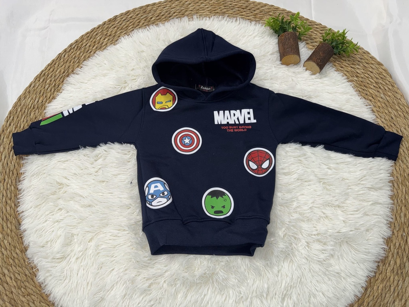 Marvel Avengers Hoodie Navy - Boy (Round Face Icons)-08