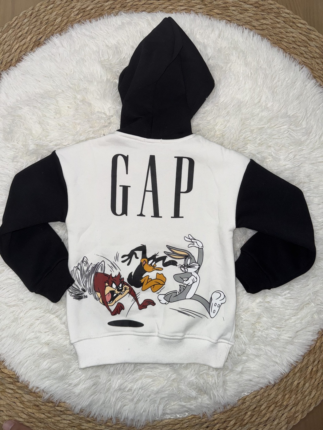 Looney Tunes White & Black Hoodie - Boy (Back Print)-08