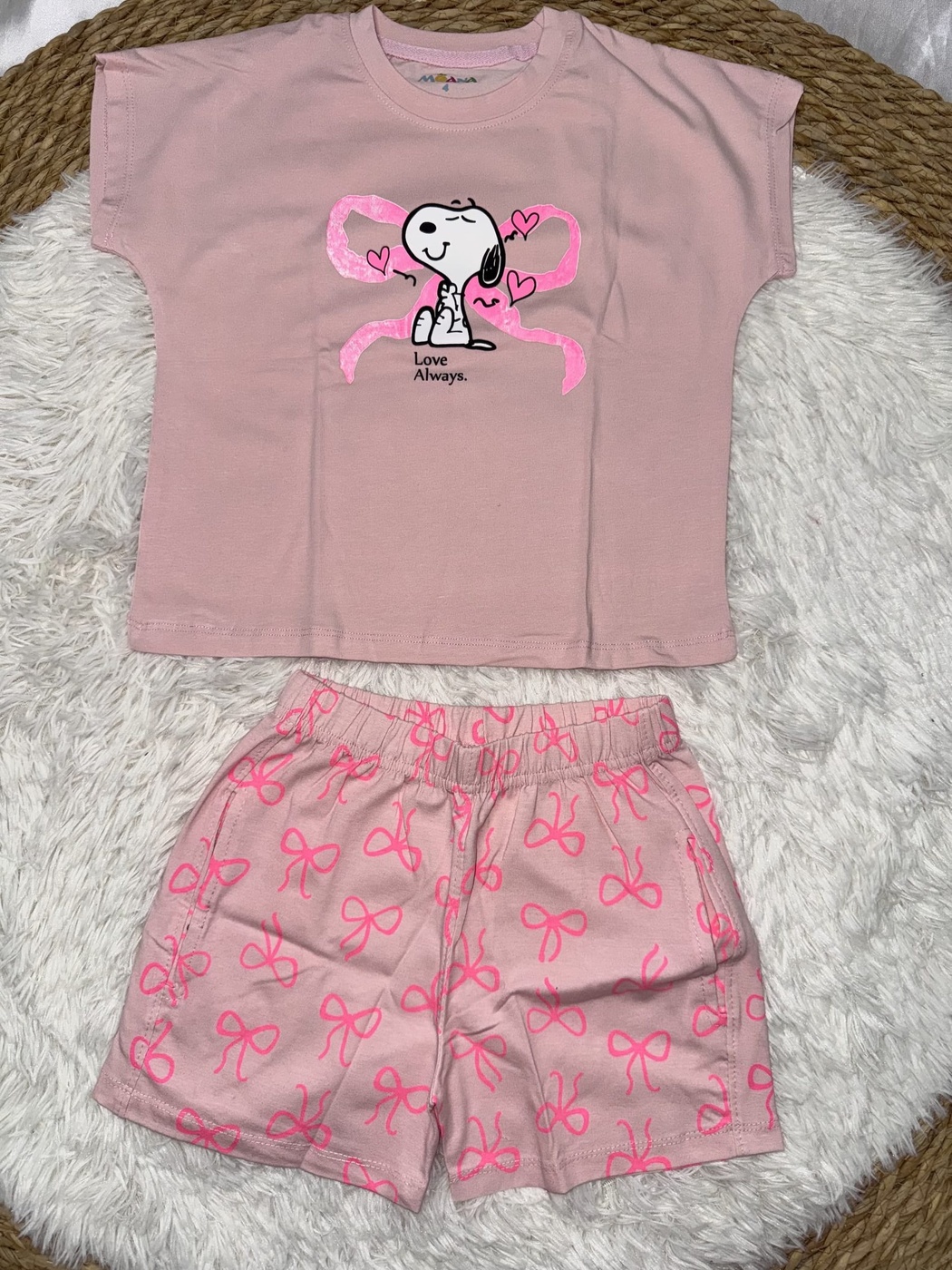 Love Pink Shorts Set - Girl (Bow Shorts)-06