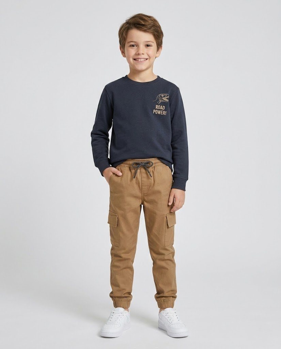 T-Rex Predator Set Dark Grey - Boy (Brown Cargo Pants)-08