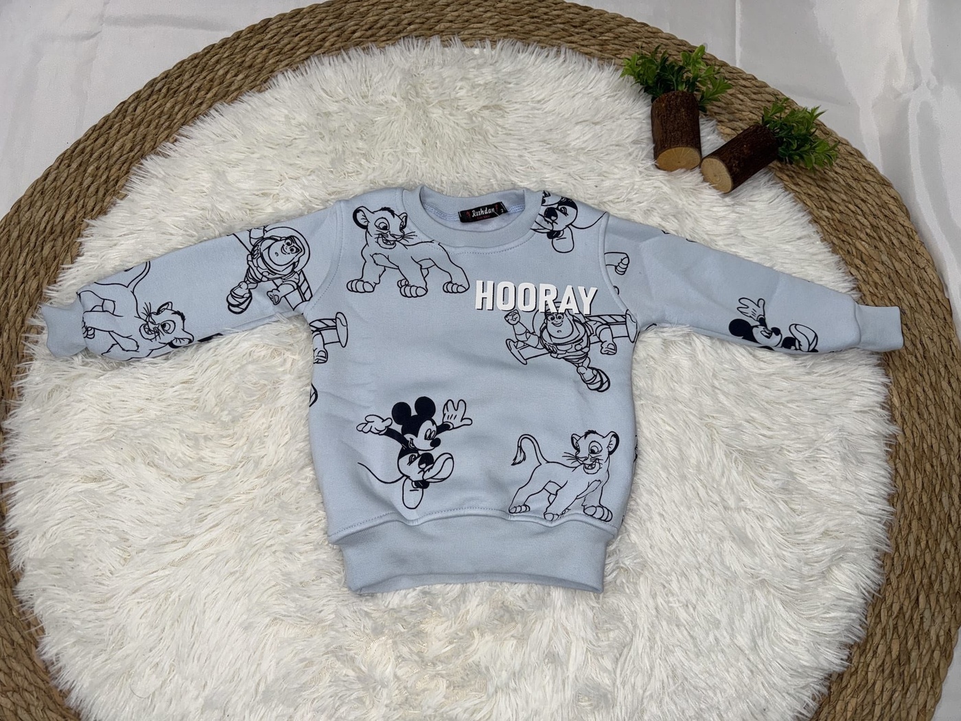Disney Mix Sweatshirt Light Blue - Boy (Hooray Text)-08