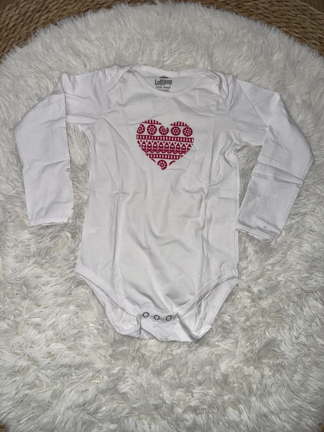 Pink Heart 3-Piece Set - Baby Girl (Heart Print Onesie)-24M