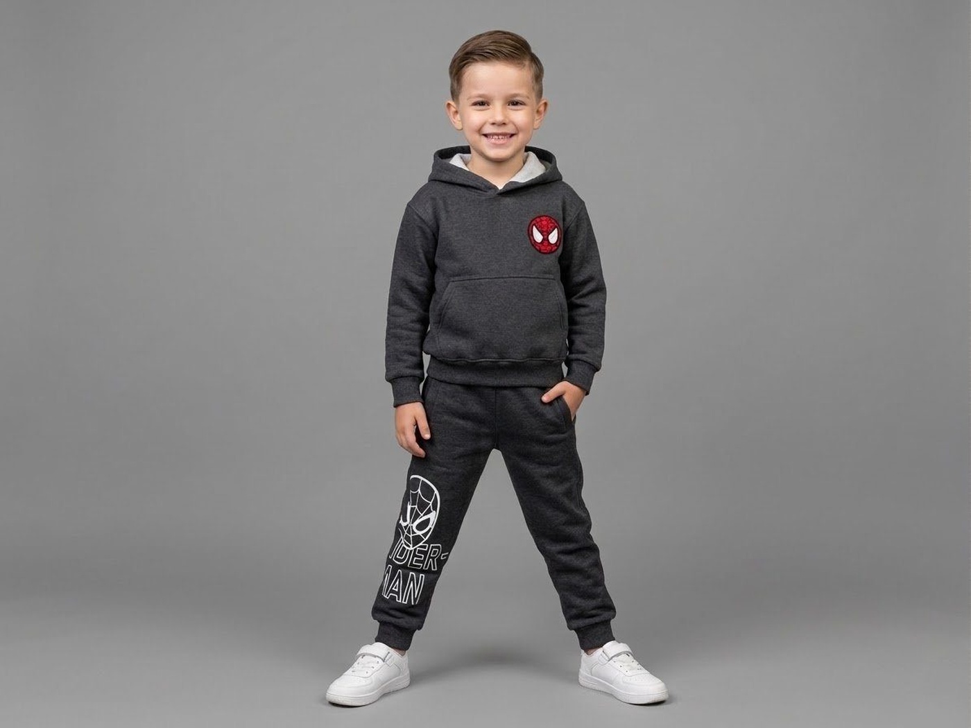 Spider-Man Tracksuit Set Dark Grey - Boy-02