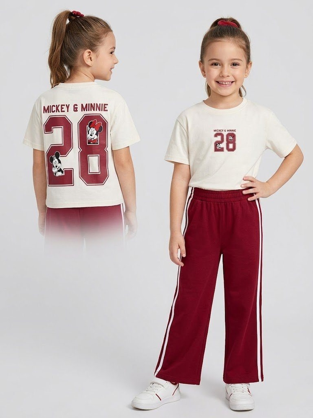 Mickey Mouse White and Red Set - Girl (Back Graphic)-06