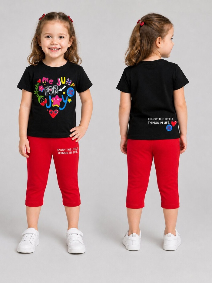 Jump for Joy Black Set - Girl (Front Text Graphic)