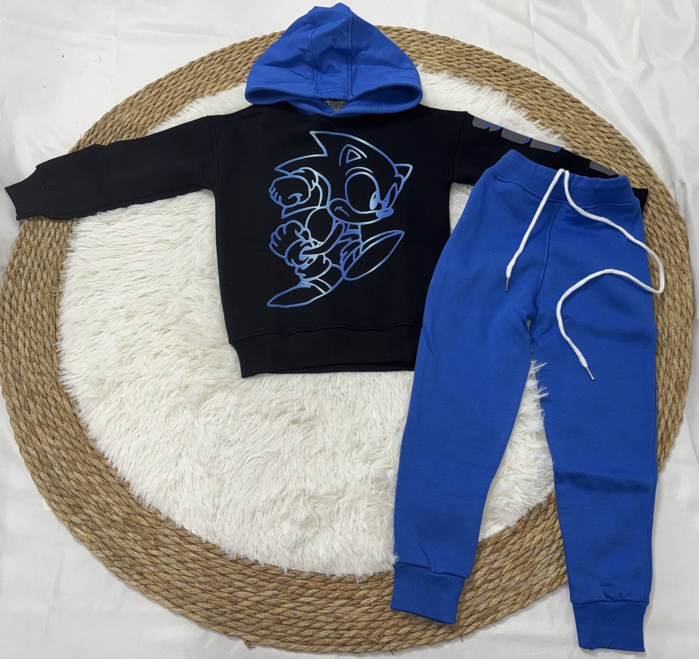 Sonic The Hedgehog Set Black & Royal Blue - Boy (Neon Outline Print)-06