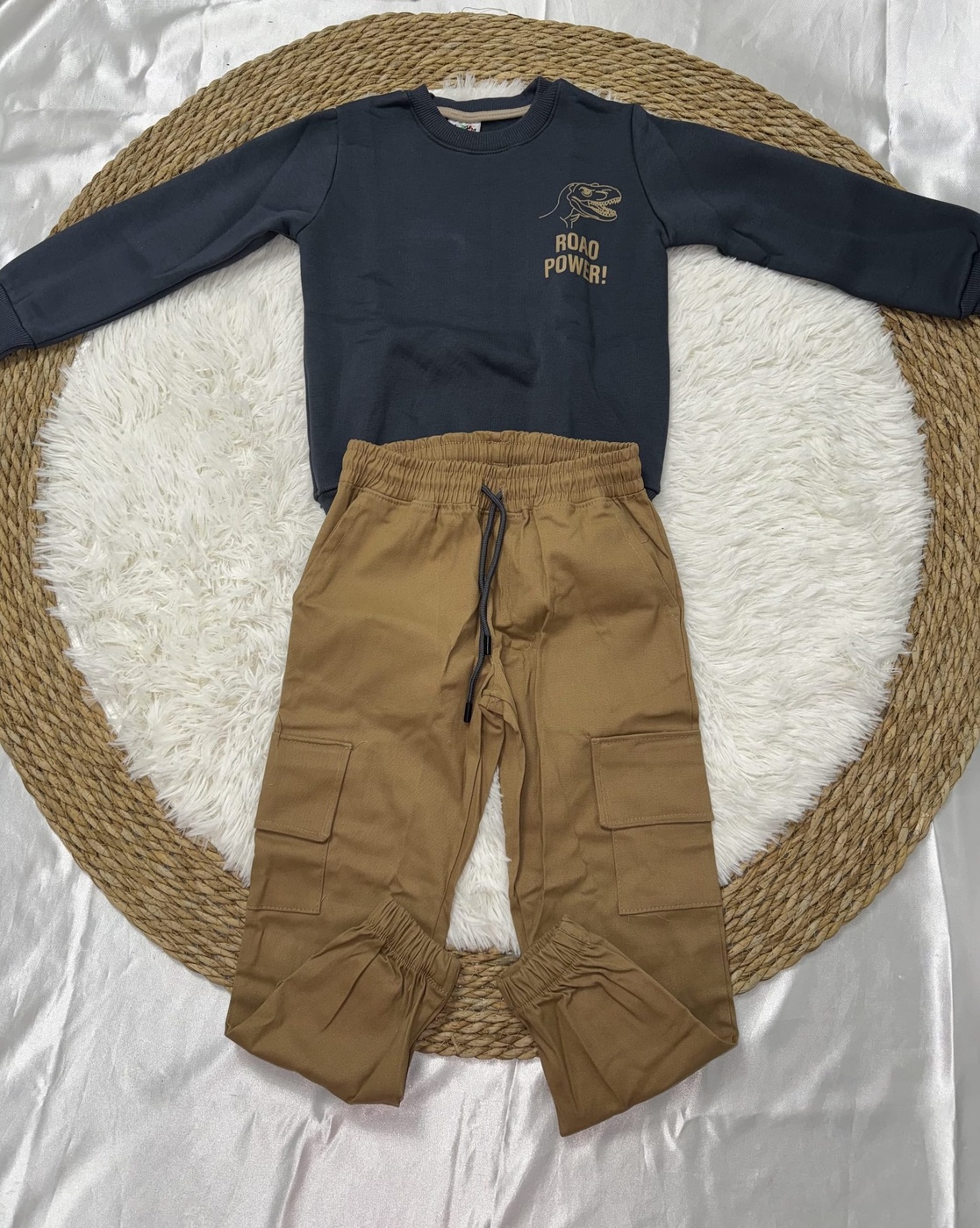 T-Rex Predator Set Dark Grey - Boy (Brown Cargo Pants)-08