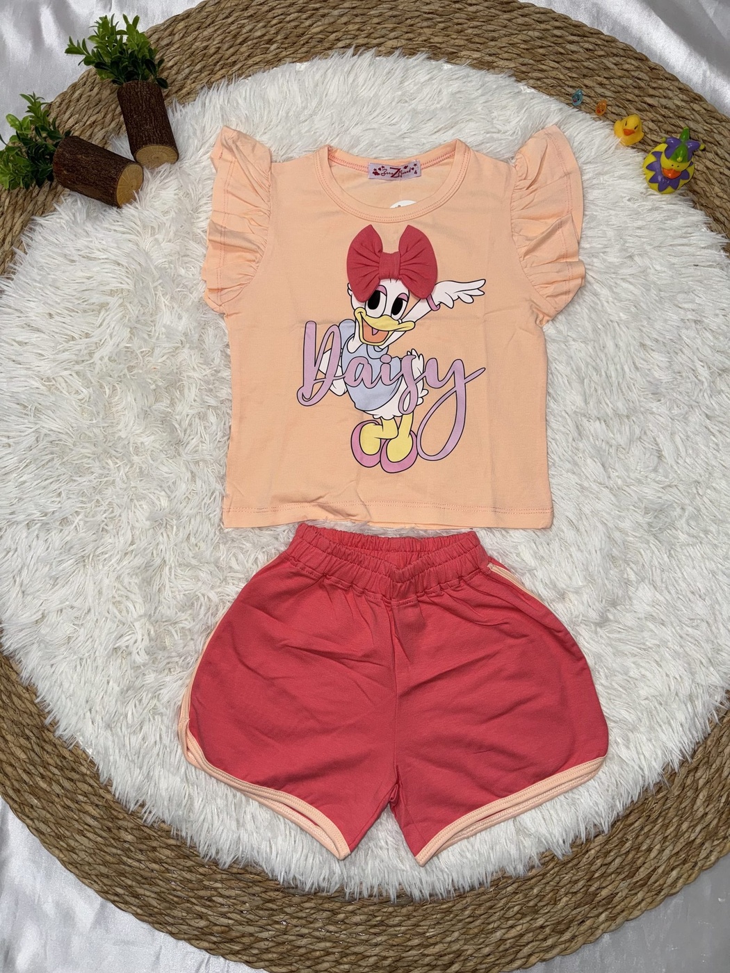 Daisy Duck Peach Set - Girl (Ruffle Sleeves)-10