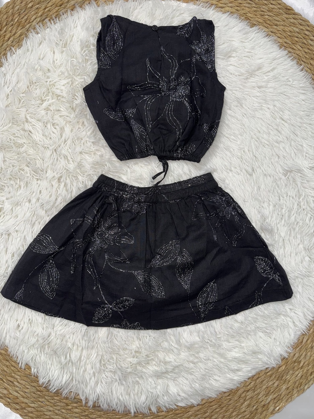 Black Skirt Set - Girl (Floral Skirt)-05