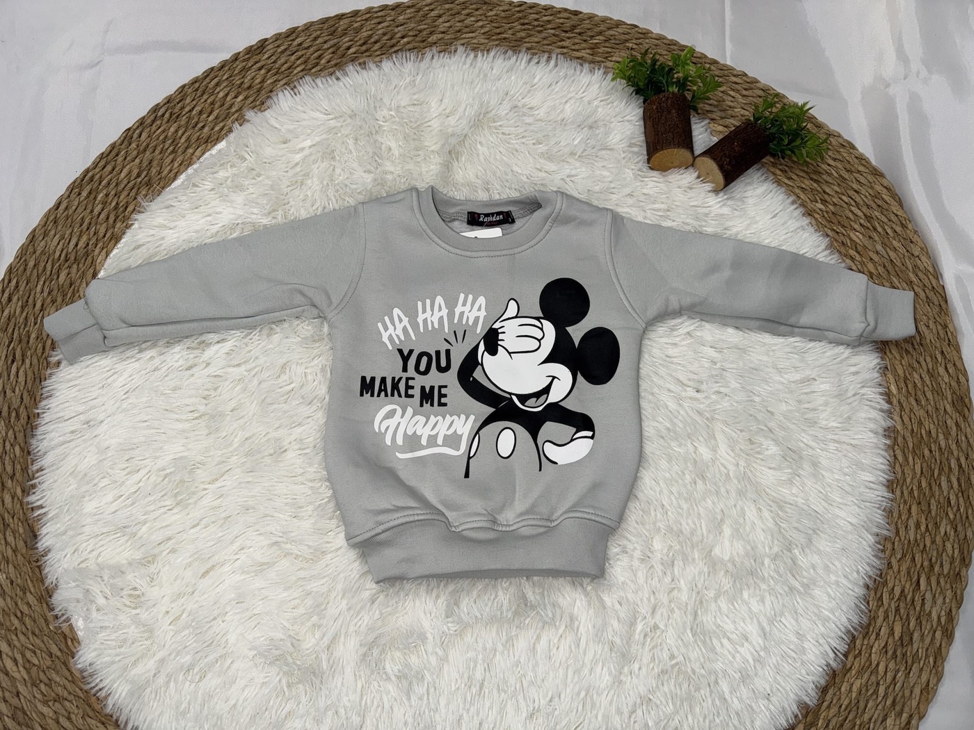 Mickey Mouse Sweatshirt Light Grey - Boy (Covering Eyes Graphic)-04