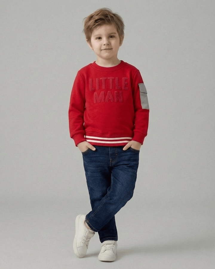 Little Man Set Red - Boy (Dark Blue Jeans)