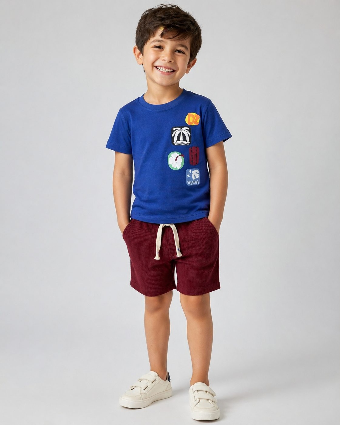 Patch Blue Shorts Set - Boy (Patch Graphic)-06