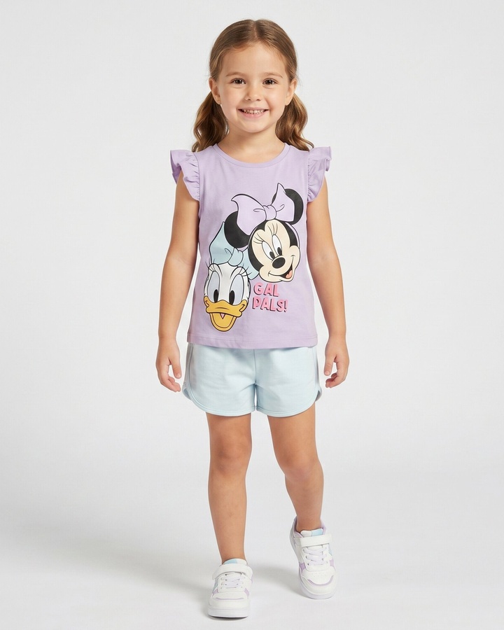 Minnie & Daisy Purple Set - Girl (Ruffle Sleeves)
