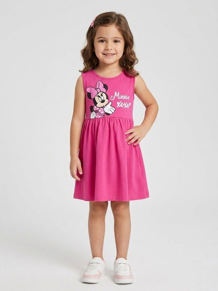 Brand Minnie Mouse Pink Dress - Girl (Front Graphic)