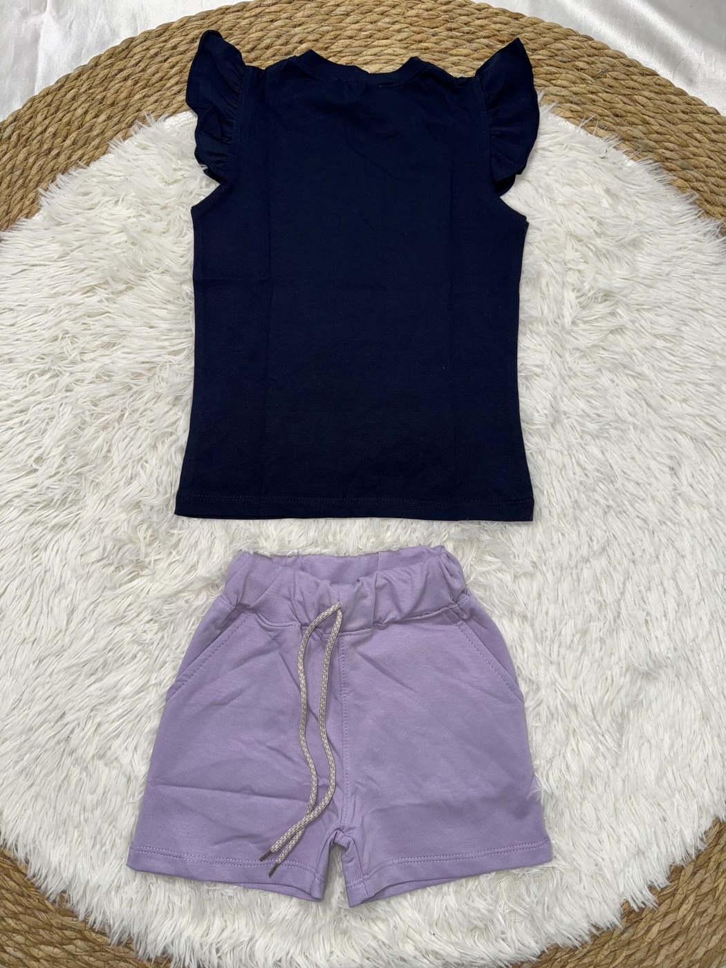 Focus Good Navy Shorts Set - Girl (Text Graphic)-05