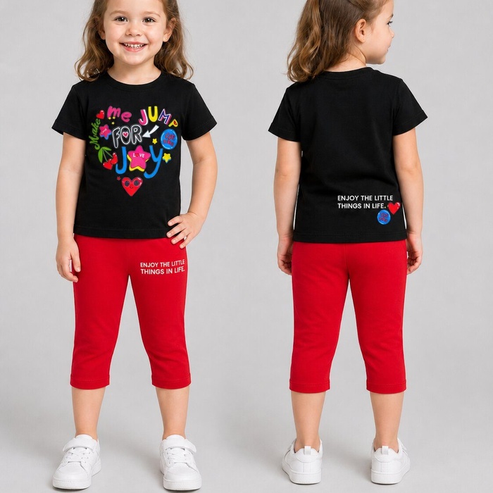 Jump for Joy Black Set - Girl (Front Text Graphic)