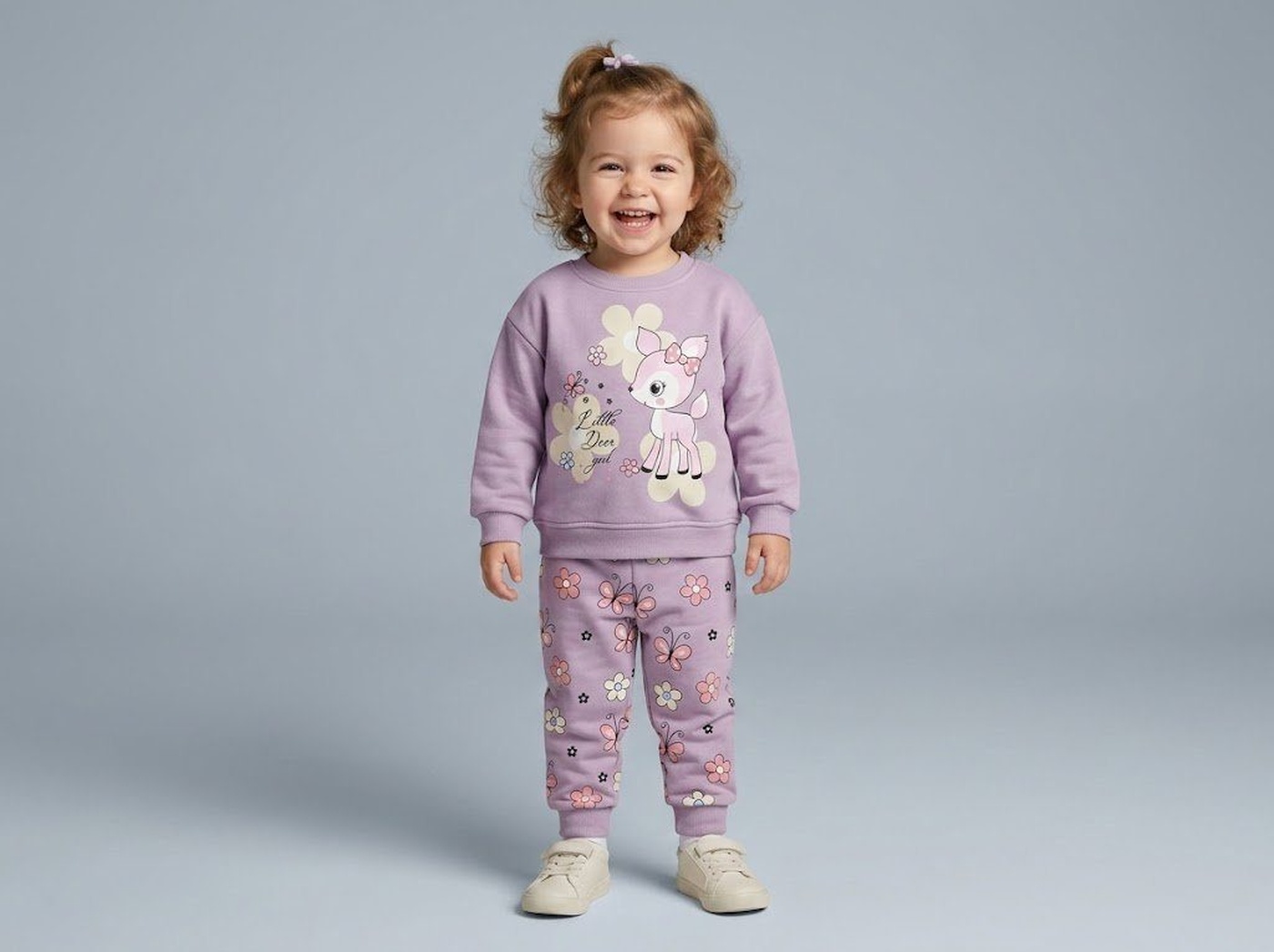 Little Deer Purple Set - Girl (Butterfly Pants)-01