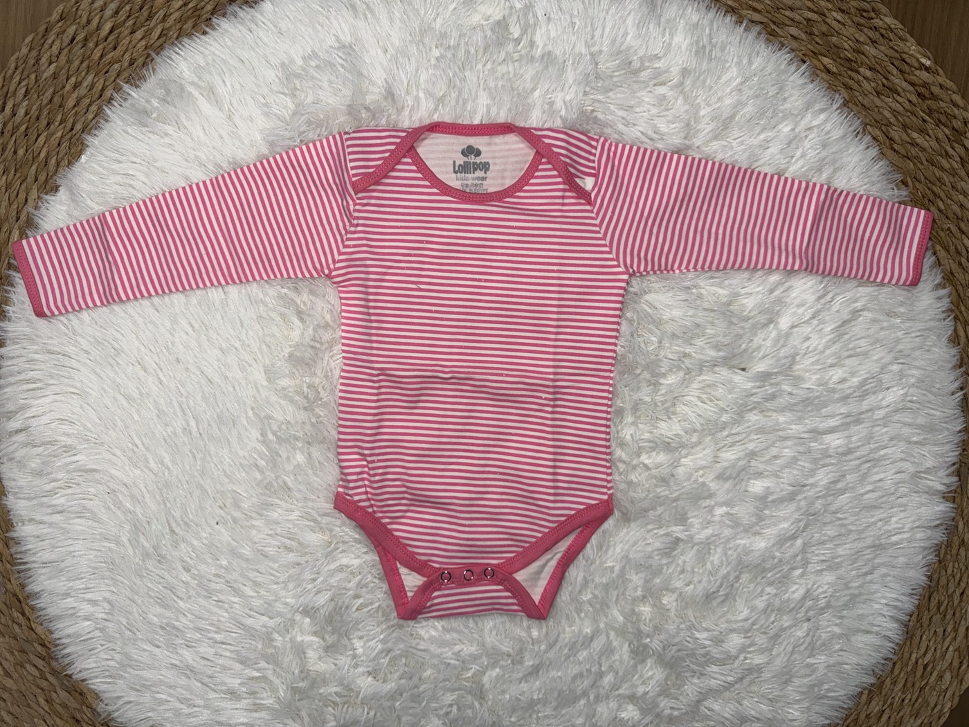 Mint Polka Dot 3-Piece Set - Baby Girl (Pink Striped Onesie)-24M