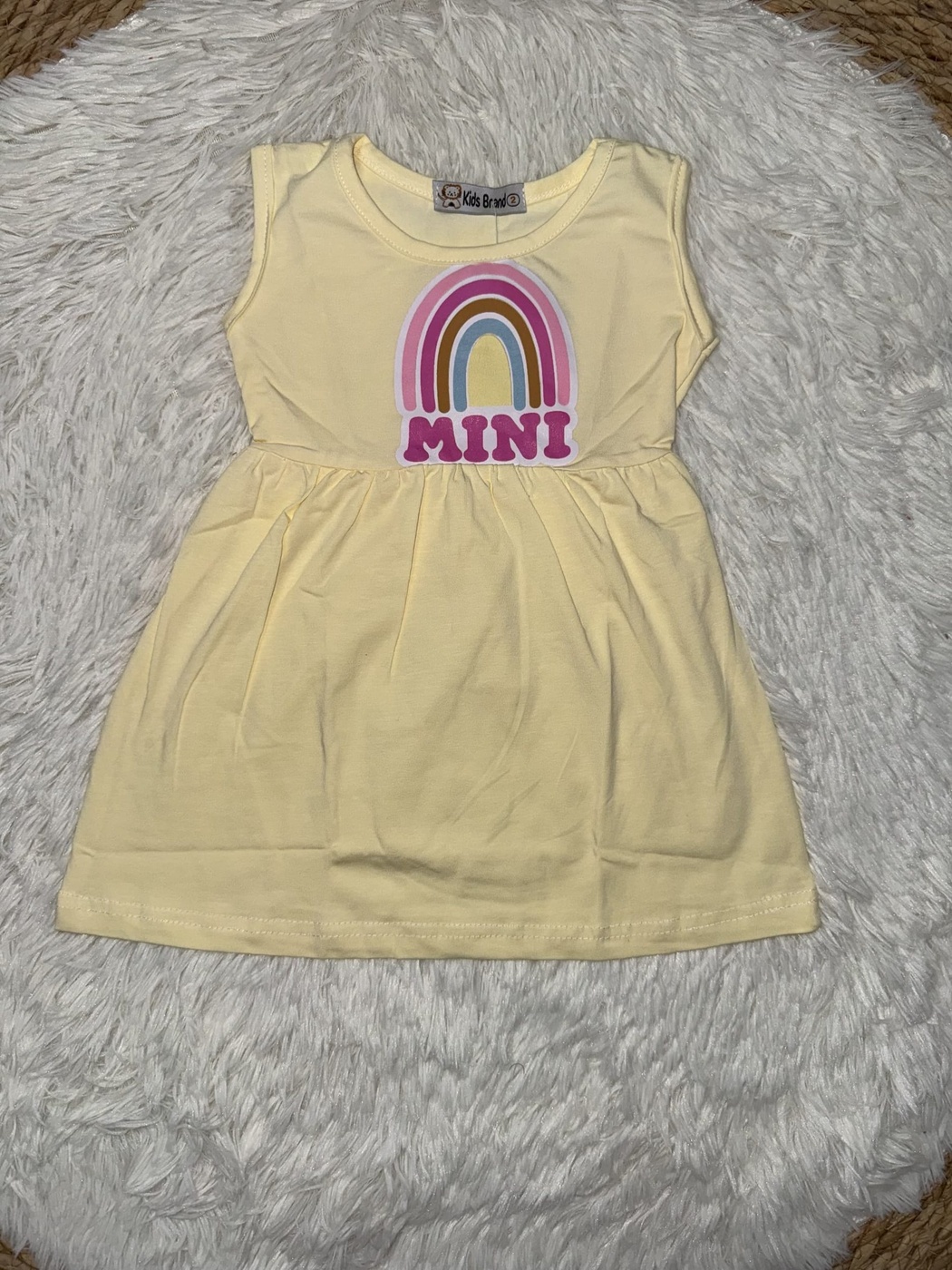 Brand Rainbow Yellow Dress - Girl (Rainbow Graphic)-06