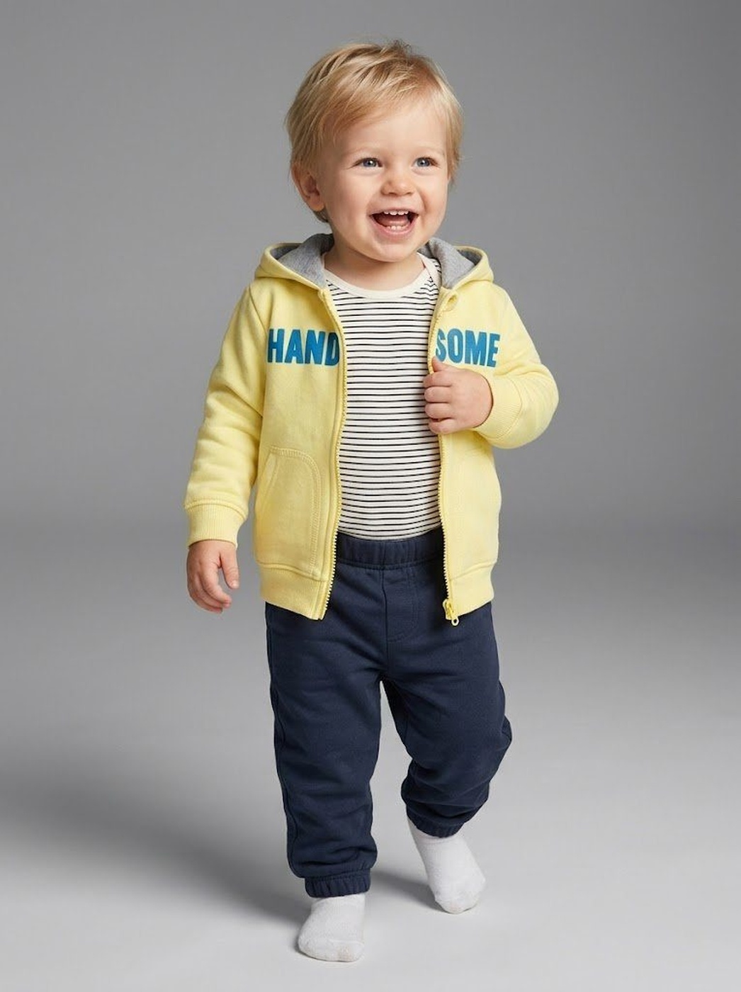 Handsome Yellow 3-Piece Set - Baby Boy (Striped Body)-12M