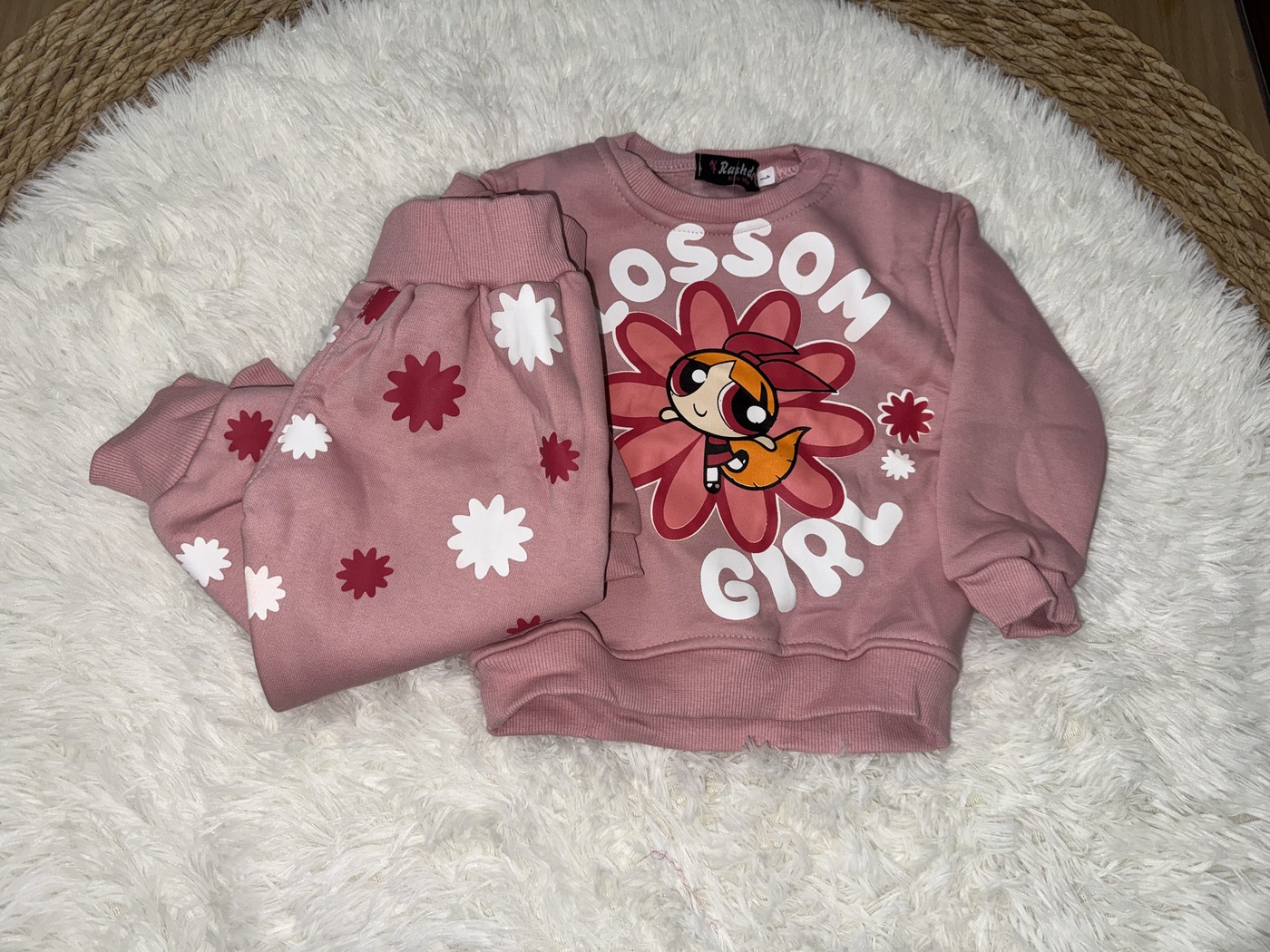 Powerpuff Blossom Pink Set - Girl (Flower Pants)-01