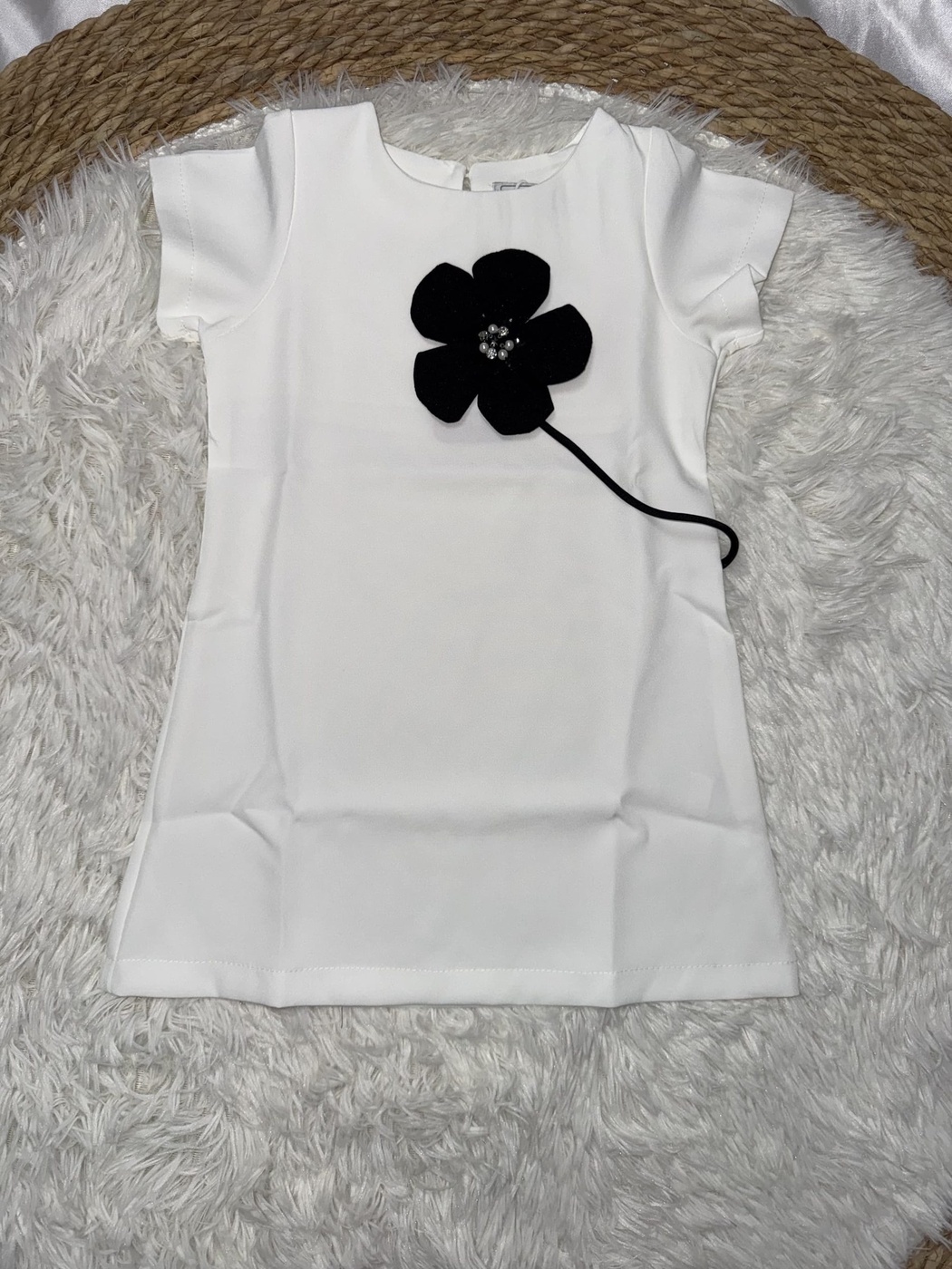 White Flower Dress - Girl (Black Flower)-05