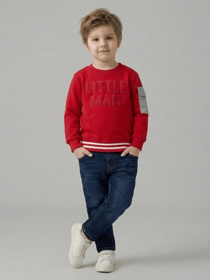 Little Man Set Red - Boy (Dark Blue Jeans)